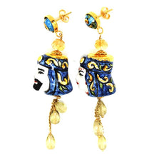 Load image into Gallery viewer, EARRINGS KING QUEEN BLUE
