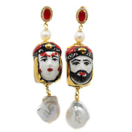 Earrings king & queen (red)