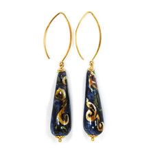 Load image into Gallery viewer, Earrings with ceramic design (blue)
