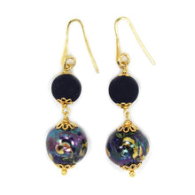 Load image into Gallery viewer, EARRINGS BLUE BALL WITH CALTAGIRONE DESIGN
