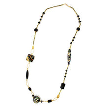 Load image into Gallery viewer, Long necklace Caltagirone design (black)
