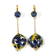Load image into Gallery viewer, EARRINGS WITH CURL YELLOW&amp;BLUE
