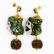 Load image into Gallery viewer, EARRINGS KING&amp;QUEEN LIGHT GREEN
