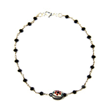 Load image into Gallery viewer, Metal bracelet with ceramic, rosary style
