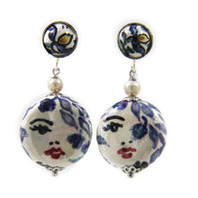Load image into Gallery viewer, EARRINGS BLUE FACE DESIGN
