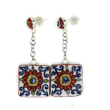 Load image into Gallery viewer, EARRINGS TILE CALTAGIRONE&amp;PEARL
