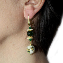 Load image into Gallery viewer, EARRINGS WITH GREEN BALL
