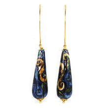 Load image into Gallery viewer, EARRINGS WITH BLUE CERAMIC CALTAGIRONE DROP
