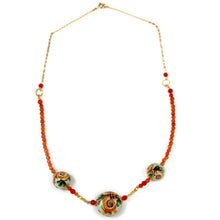 Load image into Gallery viewer, Short necklace Caltagirone design (orange)
