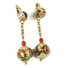 Load image into Gallery viewer, BALL EARRINGS CALTAGIRONE ORANGE DESIGN
