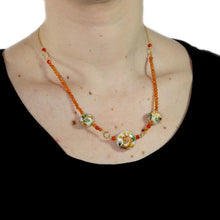 Load image into Gallery viewer, Short necklace Caltagirone design (orange)
