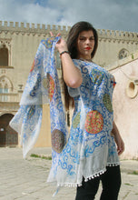Load image into Gallery viewer, Kaftan with Caltagirone paltes design (light blue)

