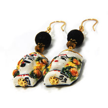 Load image into Gallery viewer, Caltagirone head earrings (black &amp; white)
