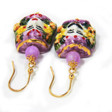 Load image into Gallery viewer, Caltagirone head earrings (violet)
