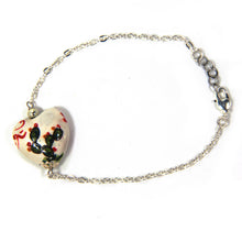 Load image into Gallery viewer, HEART SHAPED CERAMIC BRACELET WITH HAND PAINTED CERAMIC. MADE IN ITALY.
