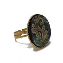 Load image into Gallery viewer, Adjustable ring with Caltagirone tiles

