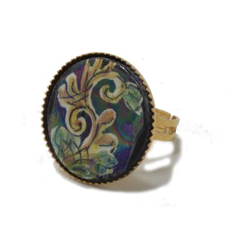 ADJUSTABLE RING WITH CALTAGIRONE'S TILE DESIGN