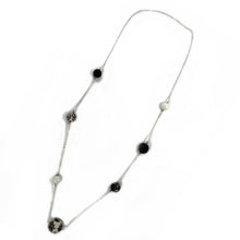 Load image into Gallery viewer, LONG WOMAN NECKLACE IN STEEL WITH HAND PAINTED CERAMIC. MADE IN ITALY
