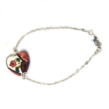 Load image into Gallery viewer, Bracelet with heart-shaped ceramic (burgundy)

