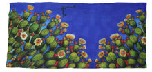 Load image into Gallery viewer, Foulard with prickly pears (blue)
