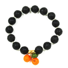 Load image into Gallery viewer, WOMAN BRACELET IN POROUS LAVA FROM ETNA AND ORANGES. MADE IN ITALY
