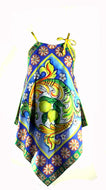 TOP FOR WOMAN WITH LEMON/POMEGRATE TILE IN 100% COTTON SATIN WITH ARTISTIC PRINTS THAT COME FROM PAINTINGS