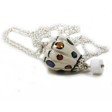 Load image into Gallery viewer, HOT AIR BALLOON WOMAN PENDANT WITH HAND PAINTED CERAMIC. MADE IN ITALY.

