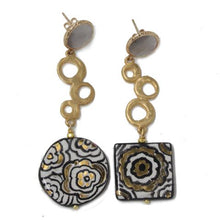 Load image into Gallery viewer, DIFFERENT WHITE / BLACK / GOLD FANTASY EARRINGS
