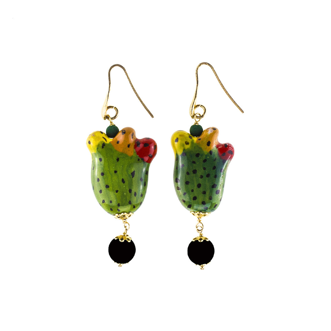 Prickly pears lava earrings