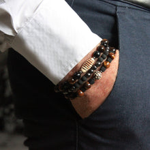 Load image into Gallery viewer, MAN BRACELET IN POROUS LAVA FROM ETNA AND HEMATITE. MADE IN ITALY
